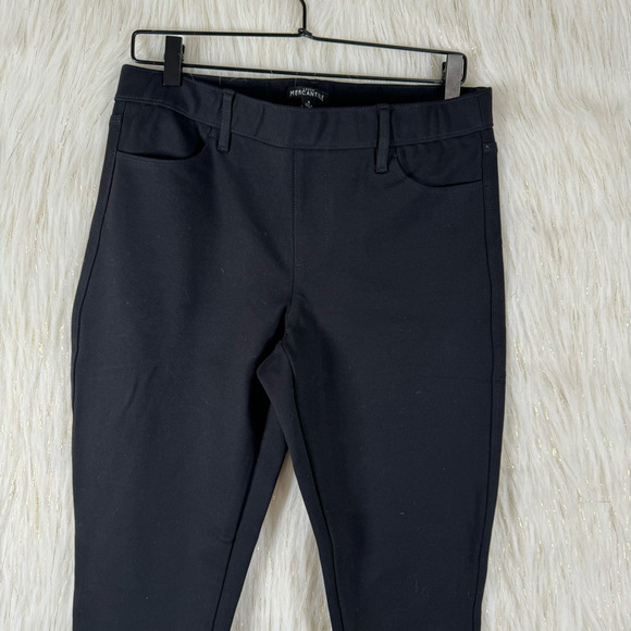 J.Crew Mercantile Womens Skinny Pants Black Pull On Mid Rise Stretch Pockets 8 - Picture 2 of 10